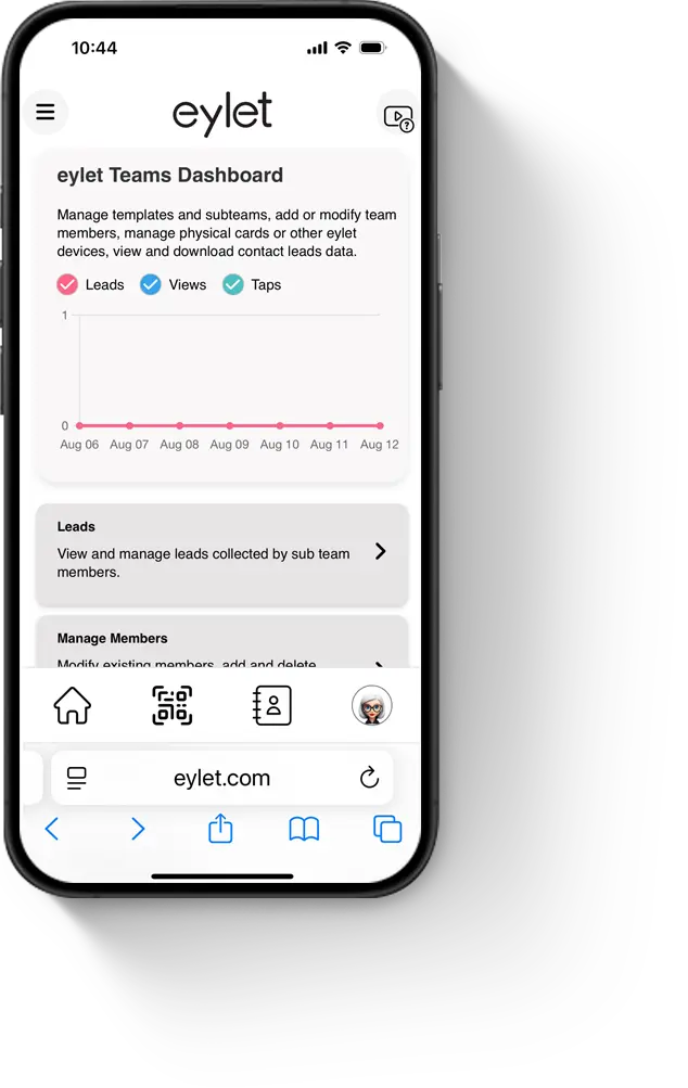 eylet Teams dashboard