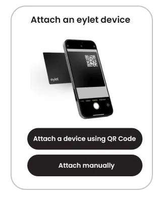 Attach device screen with QR option