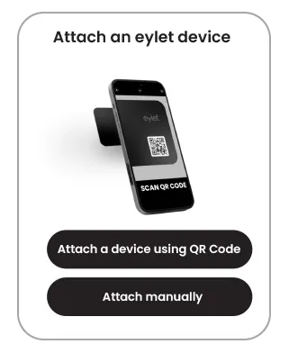 Attach device screen with QR option
