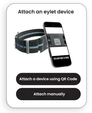 Attach device screen with QR option