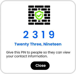 4-digit PIN popup for Privacy Wall