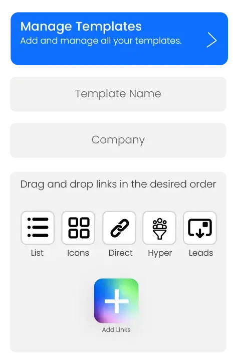 eylet Templates screen